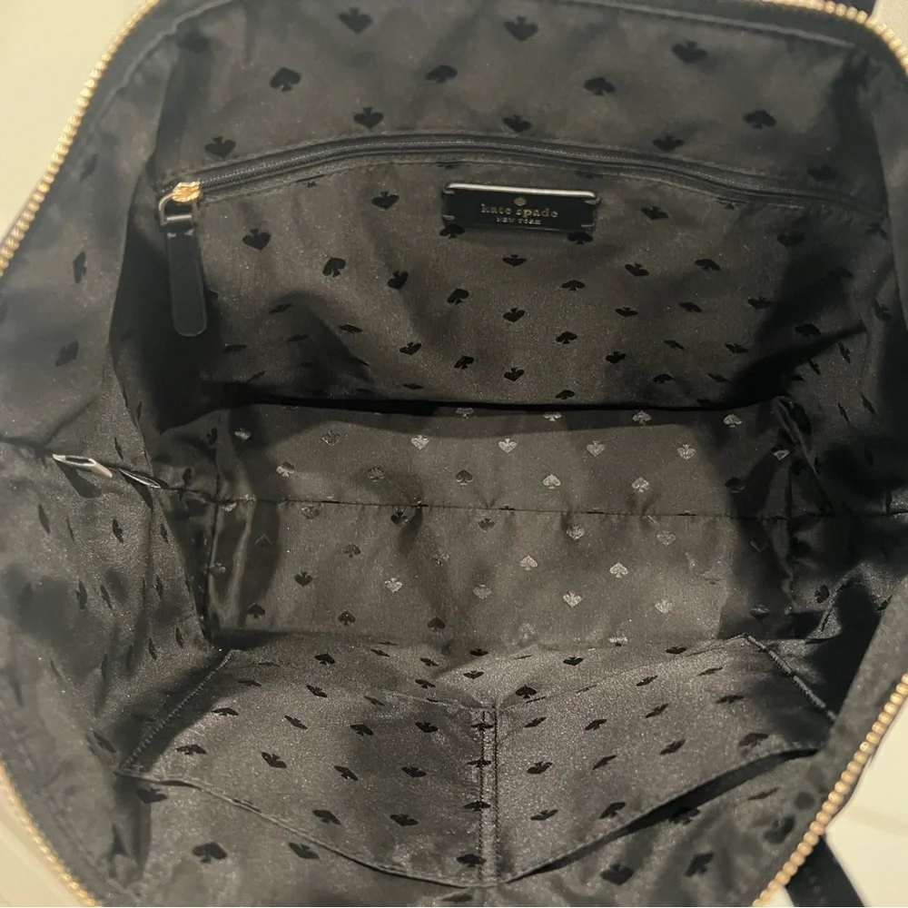 Kate Spade “Hayden” Sailing Stripe Top Zip Tote (Black/White) - Picture 7 of 8